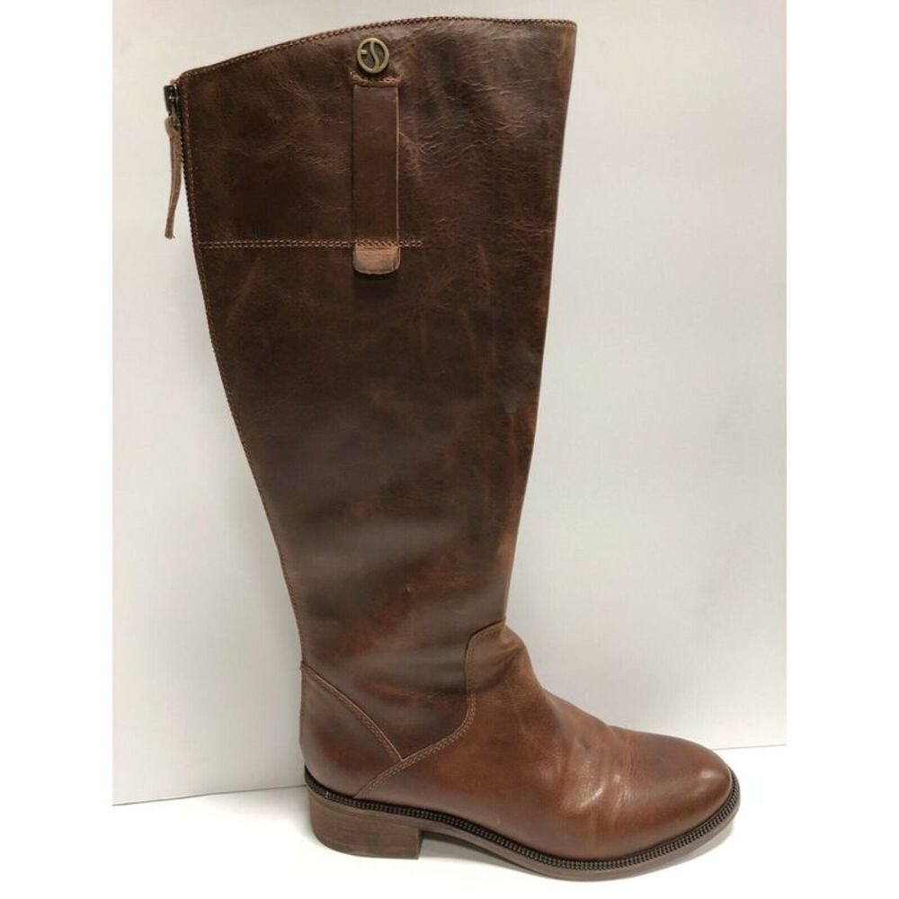 FRANCO SARTO Womens Beige Chain Trim Strap Detail Zip-Up Leather Boots 5.5 M